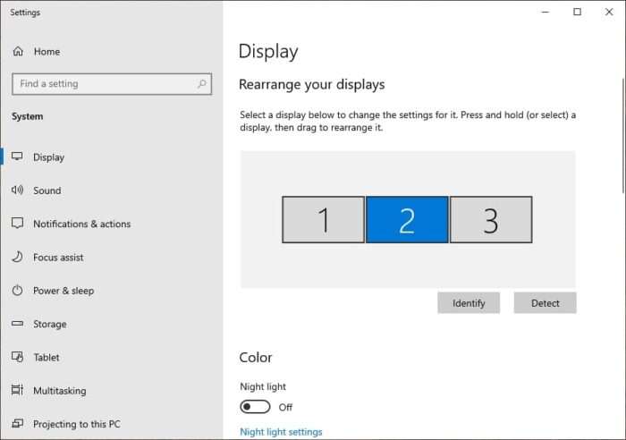 Rearrange your displays 1 Cara Mudah Setting 2 atau 3 Monitor di PC Windows 10 4 Rearrange your displays 1