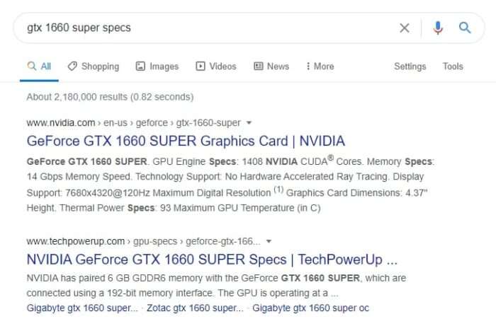 gtx 1660 super specs Cara Melihat Spesifikasi Graphics Card pada Windows 10 8 gtx 1660 super specs