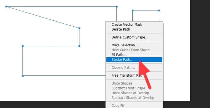stroke path pen tool 2 Cara Mudah Membuat Garis Lurus di Photoshop 8 stroke path pen tool