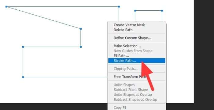 stroke path pen tool 2 Cara Mudah Membuat Garis Lurus di Photoshop 10 stroke path pen tool