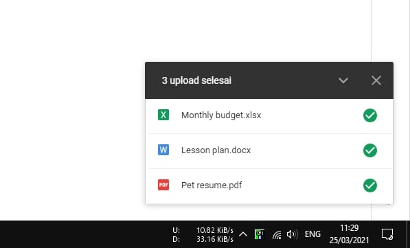 upload selesai Cara Berbagi File Dokumen yang Disimpan di Google Drive 4 upload selesai