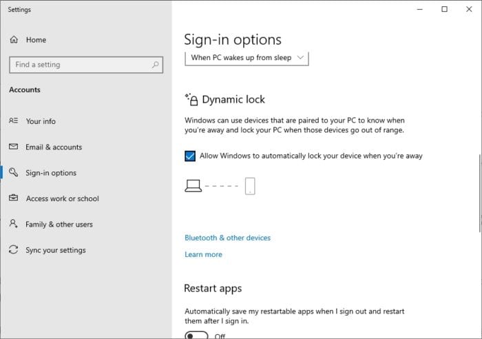 Dynamic Lock 5 Cara Cepat Mengunci Windows 10 Ketika Tidak Digunakan 5 Dynamic Lock