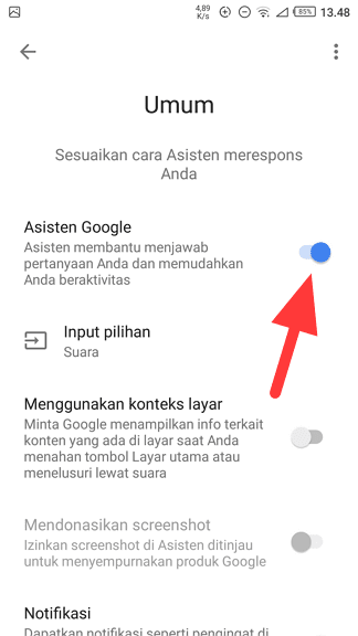 Cara mematikan asisten google