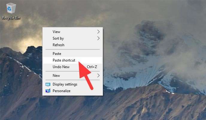 paste shortcut 5 Cara Membuat Shortcut Aplikasi/Folder di Desktop Windows 10 6 paste shortcut