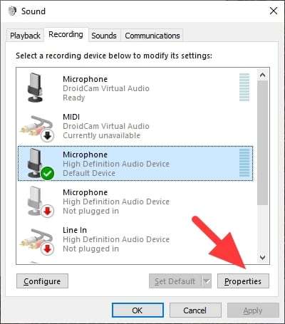 properties 7 Cara Mengaktifkan Microphone di PC/Laptop Windows 10 7 properties 7