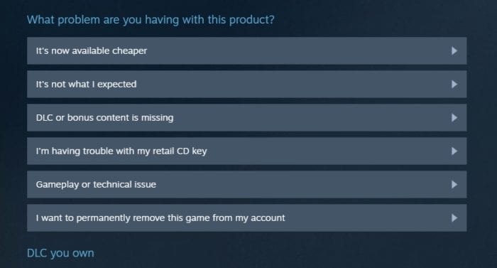 select refund reason Cara Refund Game yang Dibeli di Steam Beserta Saldonya 4 select refund reason