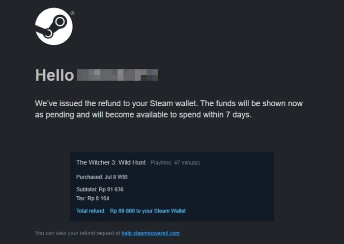 steam refund Cara Refund Game yang Dibeli di Steam Beserta Saldonya 8 steam refund