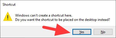 yes 2 5 Cara Membuat Shortcut Aplikasi/Folder di Desktop Windows 10 7 yes 2