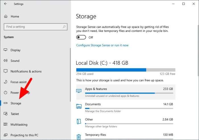 storage 2 Cara Membersihkan File Sampah Windows 10 Tanpa Aplikasi! 5 storage 2