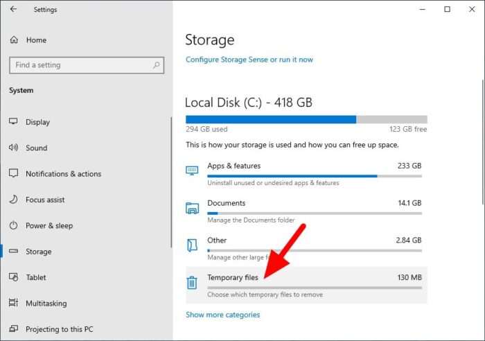 temporary files 2 Cara Membersihkan File Sampah Windows 10 Tanpa Aplikasi! 6 temporary files 2