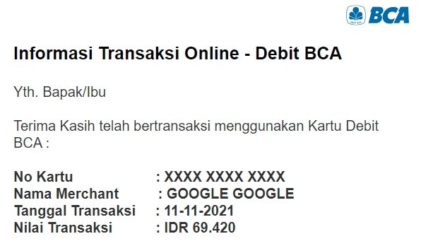 informasi transaksi online bca Cara Jadikan Kartu Debit BCA Bisa untuk Transaksi Online 11 informasi transaksi online bca