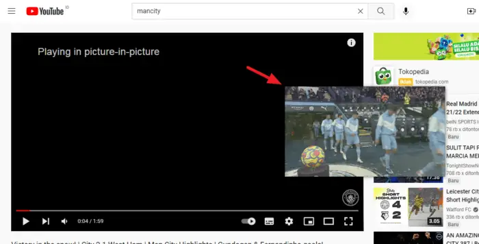 membesarkan video Cara Nonton YouTube Sambil Buka Aplikasi Lain di Komputer 9 membesarkan video