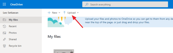 upload onedrive 3 Cara Mengirim File Besar Lewat Email dengan Mudah 17 upload onedrive