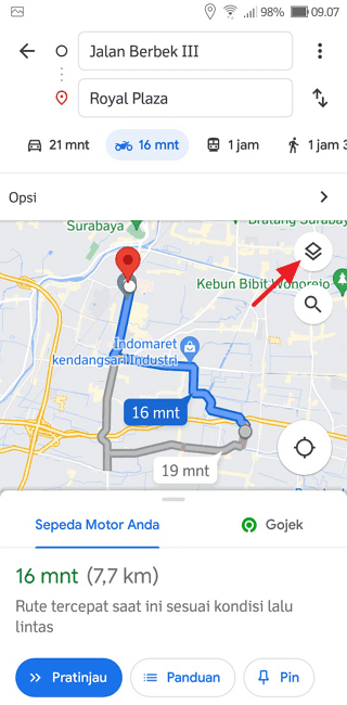 Screenshot 20220130 090802 Cara Melihat Situasi Kemacetan Jalan dengan Google Maps 10 Screenshot 20220130 090802