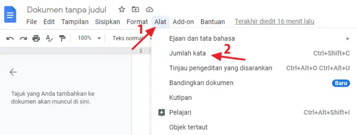 alat jumlah kata Cara Melihat Jumlah Kata di Google Docs via Web dan Aplikasi 4 alat jumlah kata