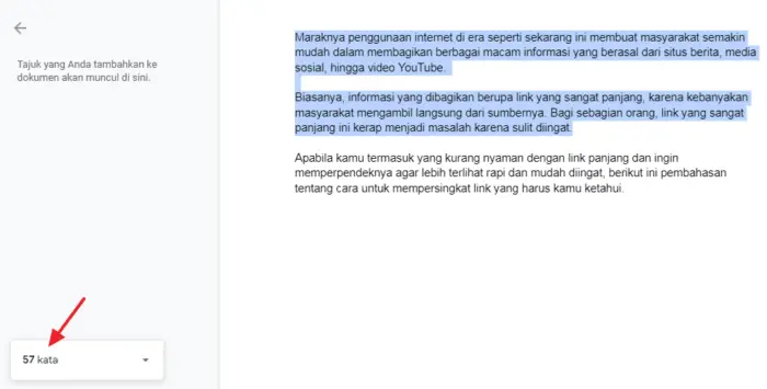 fitur tampilkan kata aktif Cara Melihat Jumlah Kata di Google Docs via Web dan Aplikasi 8 fitur tampilkan kata aktif