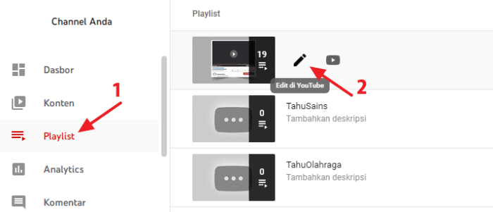 mulai atur playlist Cara Membuat dan Mengatur Playlist Video di YouTube 12 mulai atur playlist