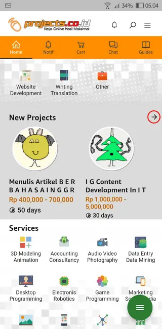 Screenshot 20220326 050417 Cara Mendapatkan Proyek di Situs dan Aplikasi Projects.co.id 12 Screenshot 20220326 050417