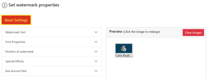 reset settings watermark images 4 Cara Membuat Watermark pada Foto Tanpa Bantuan Aplikasi 15 reset settings watermark images
