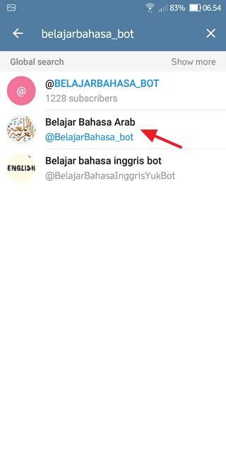 Screenshot 20220616 065409 Cara Belajar Bahasa Arab di Aplikasi Telegram dengan Mudah 2 Screenshot 20220616 065409