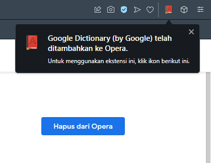 sukses instal dictionary Cara Instal Ekstensi Chrome di Opera dengan Mudah 11 sukses instal dictionary