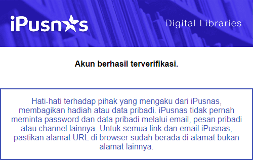 verifikasi sukses ipusnas Panduan Lengkap Cara Pinjam Buku di Aplikasi iPusnas 24 verifikasi sukses ipusnas