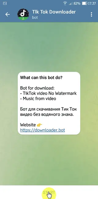 Screenshot 20220805 173727 Cara Download Video TikTok Tanpa Watermark di Telegram 5 Screenshot 20220805 173727