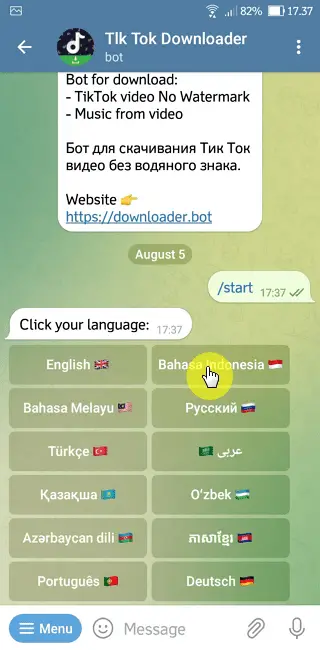 Screenshot 20220805 173737 Cara Download Video TikTok Tanpa Watermark di Telegram 6 Screenshot 20220805 173737