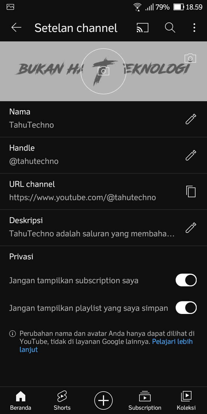Screenshot 20230309 185950 Cara Ubah Username Channel YouTube Langsung dari Aplikasi 7 Screenshot 20230309 185950