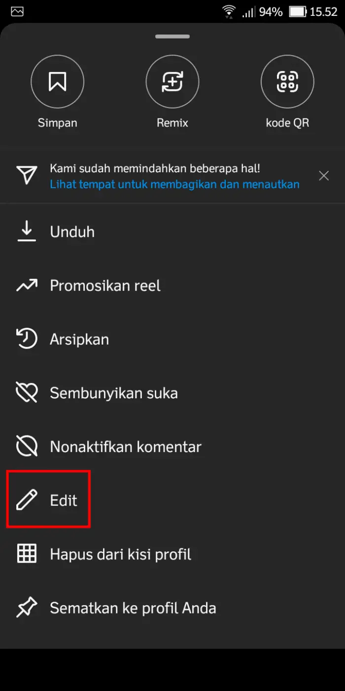 Cara Ganti Sampul Reels Instagram yang Sudah Diunggah