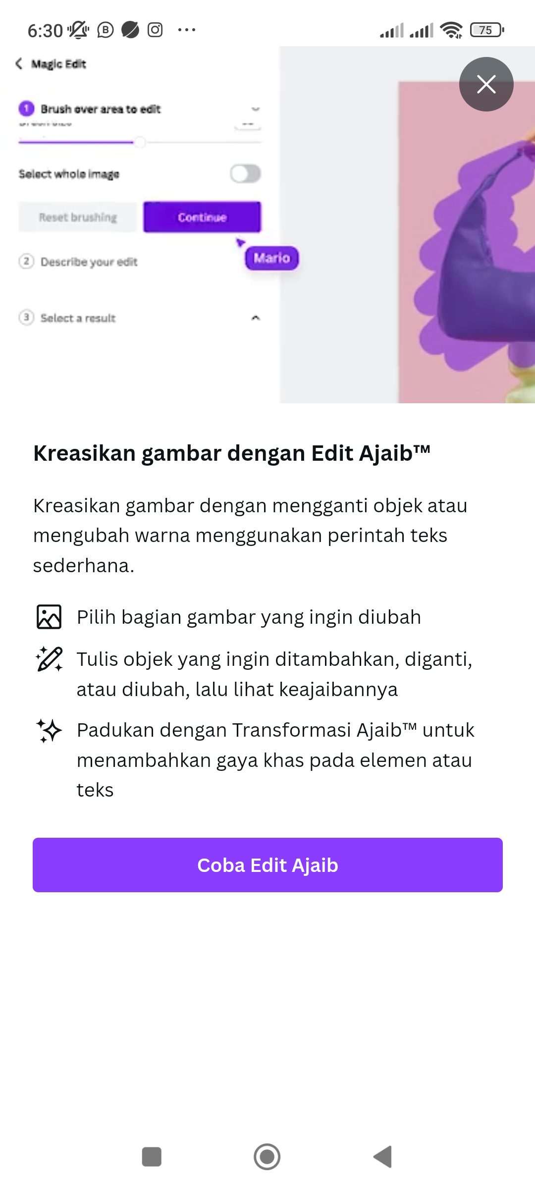 Screenshot 2023 10 06 06 30 52 824 com.canva .editor Cara Mengubah Warna Gambar di Canva Secara Otomatis 4 Screenshot 2023 10 06 06 30 52 824 com.canva .editor