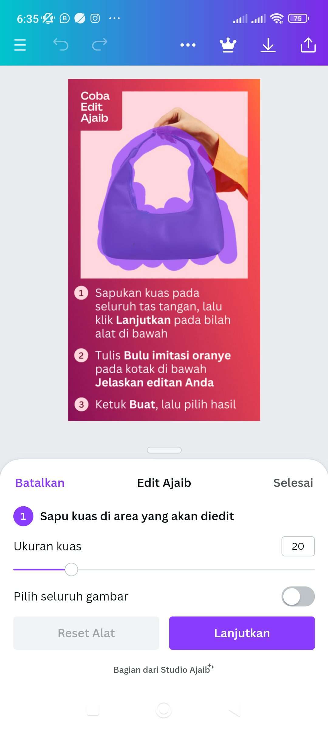 Screenshot 2023 10 06 06 35 55 226 com.canva .editor Cara Mengubah Warna Gambar di Canva Secara Otomatis 6 Screenshot 2023 10 06 06 35 55 226 com.canva .editor