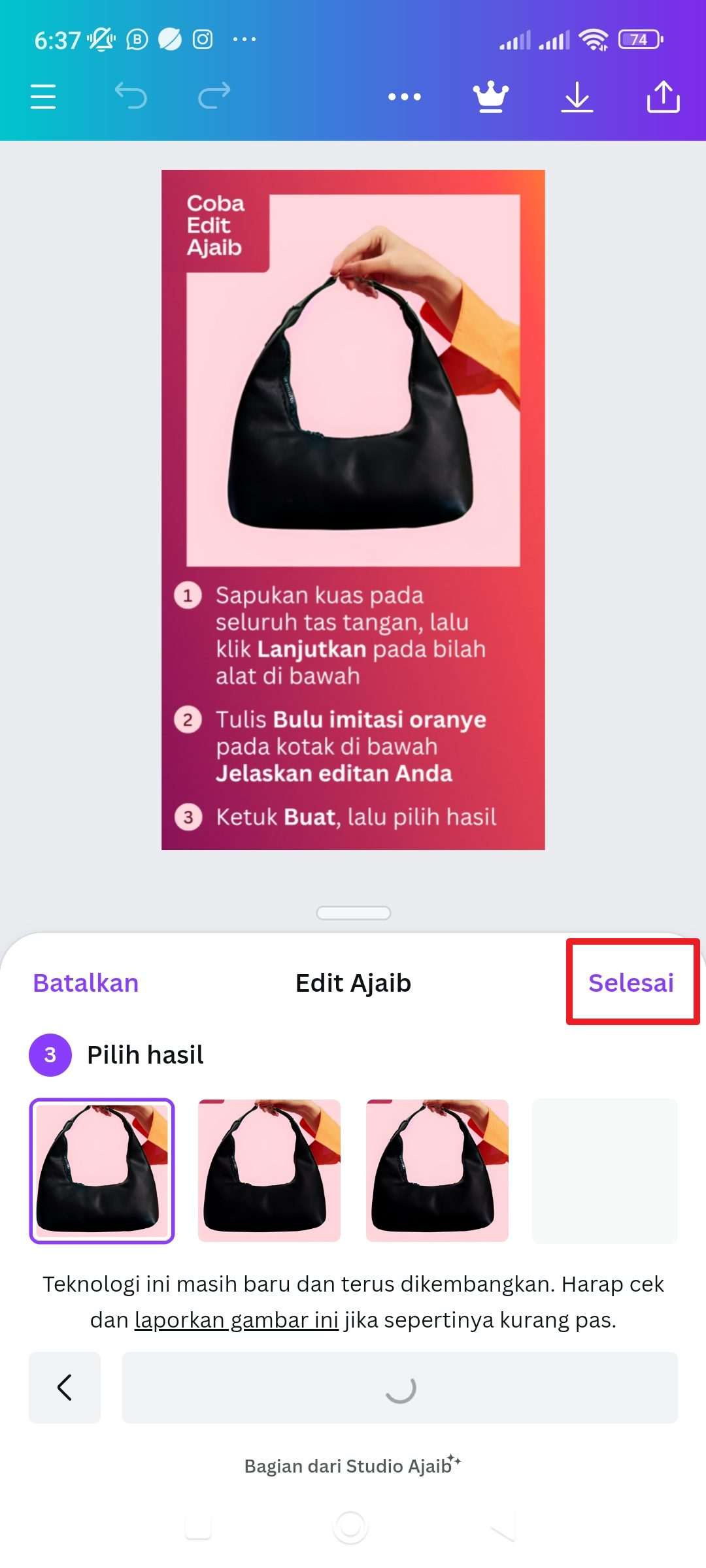 Screenshot 2023 10 06 06 37 58 917 com.canva .editor Cara Mengubah Warna Gambar di Canva Secara Otomatis 9 Screenshot 2023 10 06 06 37 58 917 com.canva .editor