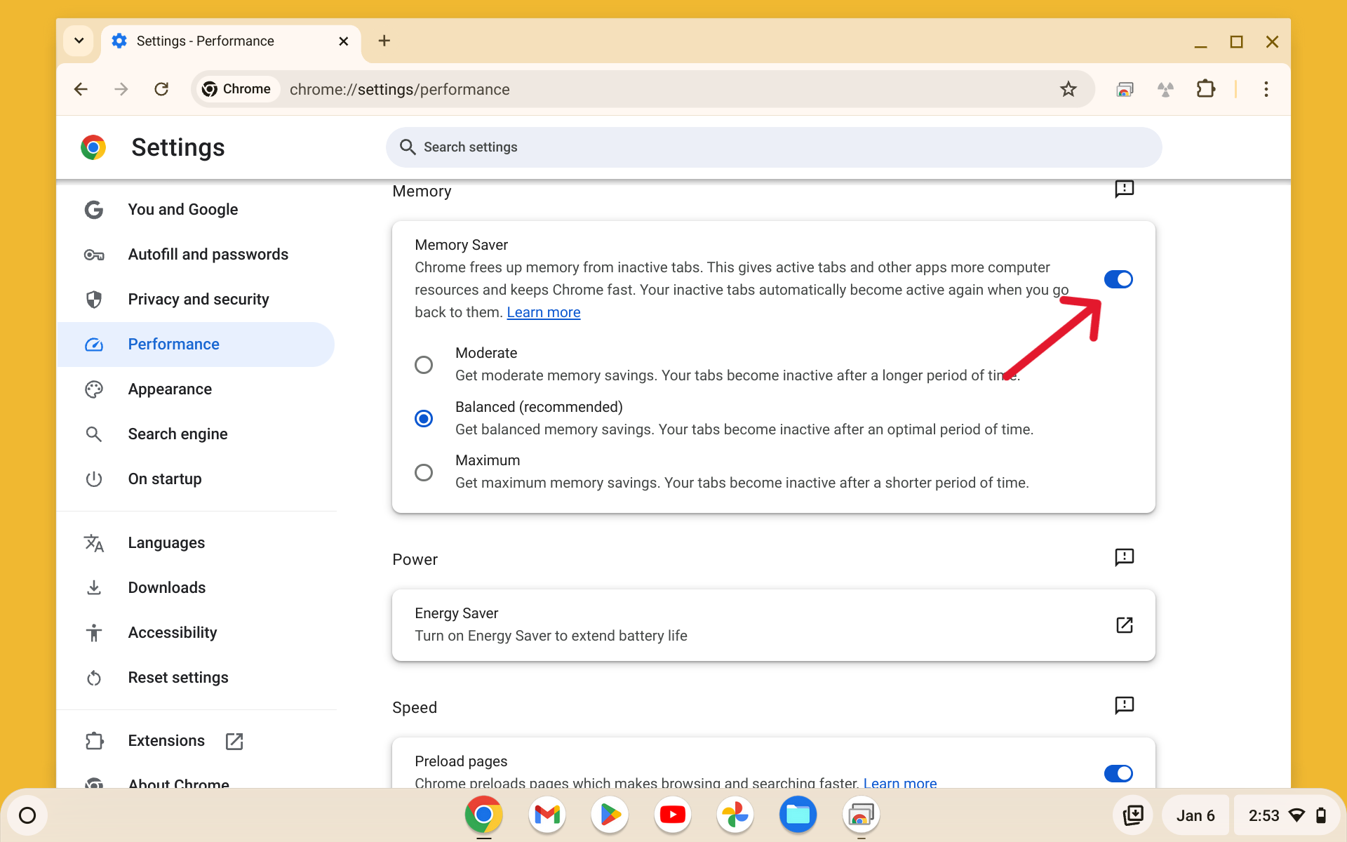Screenshot 2025 01 06 2.53.59 PM Cara Mengaktifkan Memory dan Energy Saver di Chromebook 3 Screenshot 2025 01 06 2.53.59 PM