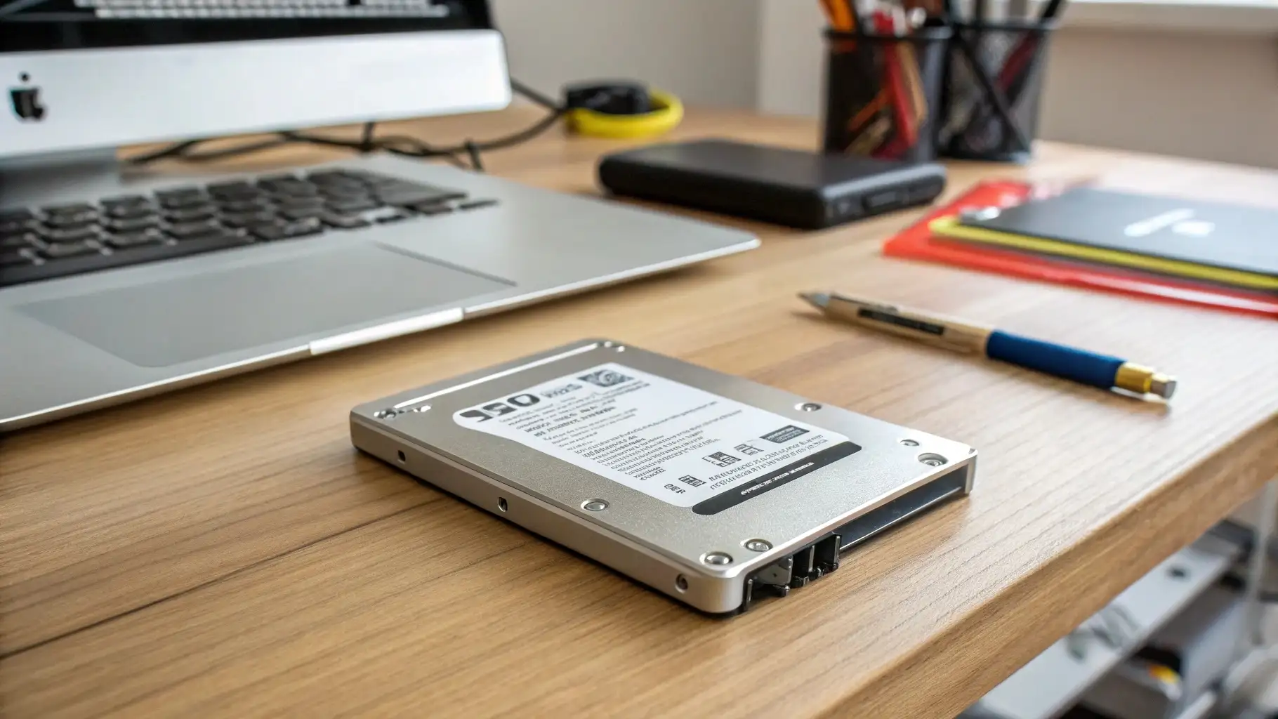 Kalkulator SSD - Cara Hitung Kapasitas Asli SSD 2 ssd on a desk Kalkulator SSD - Cara Hitung Kapasitas Asli SSD 2 ssd on a desk