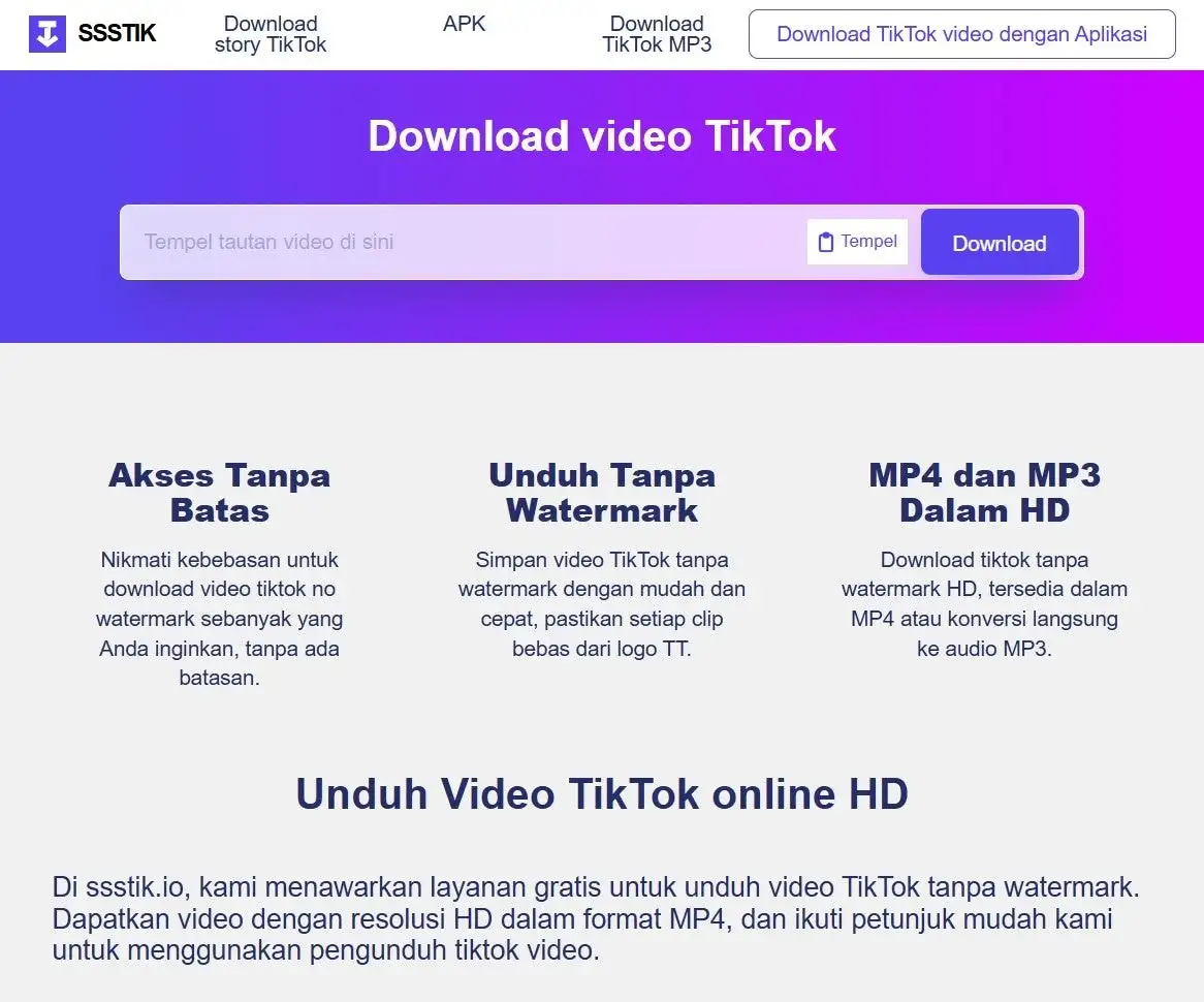 Cara Download Video TikTok Tanpa Watermark dengan TikTok Downloader Gratis 3 Apa Itu sssTik Cara Download Video TikTok Tanpa Watermark dengan TikTok Downloader Gratis 3 Apa Itu sssTik